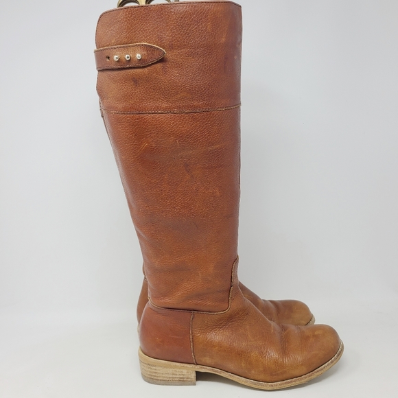 Lands' End Shoes - Brown full grain Leather Tall Equestrian Riding Bo